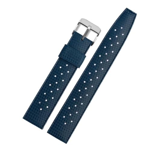 Image of BGFFDSZ Compatible With ORIS DIVERS Series 7707 7720 65 Year Replica Diving Watch Rubber Strap Breathable And Waterproof Bracele(Blue-Silver,20mm-width)