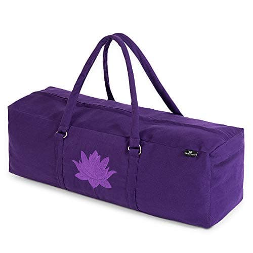 Image of Yoga Studio Yoga Kit Bag | YKK Full Zipp Fastening Carrier Equipment Bag | Cotton Yoga & Pilates Unisex Mat Bag with Storage Pocket Compartments for Mats & Accessories | Fits Most Mat Sizes - Purple