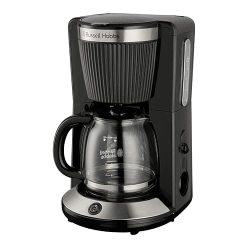 Image of Russell Hobbs Filter Coffee Maker [1.25L, 1100W] Brontë Black (WhirlTech Technology, Drip stop, Keep Warm, Glass carafe, Water window, Pause & pouring function, Brew now button, Lighting) 26780-56