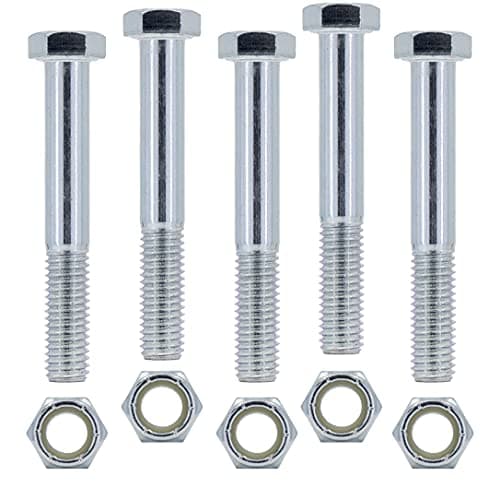 Image of Grade 5 Shear Bolts for Rotary Cutters 1/2" x 3-1/2" with Nylock Nuts - 5 Pack