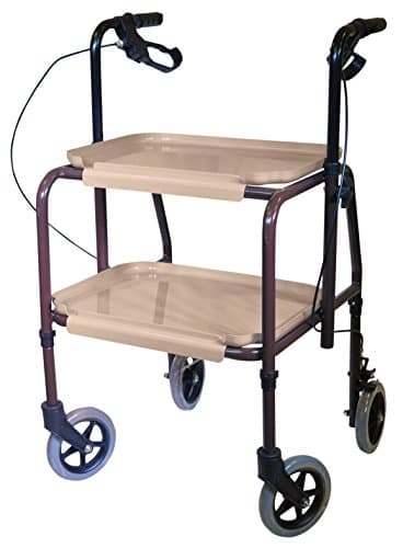 Image of Aidapt Sturdy Height Adjustable Strolley Trolley with Brakes. Easy Removable Trays. Ideal for Transferring Meals, Dinner, Tea etc. Brakes for Added Security