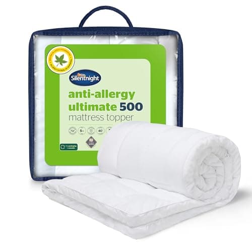 Image of Silentnight Anti Allergy Ultimate Mattress Topper - Cloud-Like 5cm Depth for Comfort - Against Bacteria and Odour Ideal for Allergy and Asthma Sufferers - Quilted Cover and Fit Straps, Double