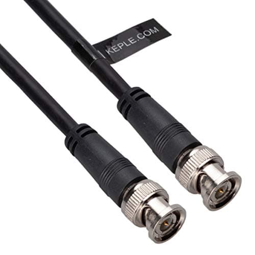 Image of Keple Coaxial Cable Lead 2m (BNC Male Plug to BNC Male Plug) RG59 BNC Coupler 75 Ohm Ω Video Cord Pure Copper Conductors for TV Security Systems
