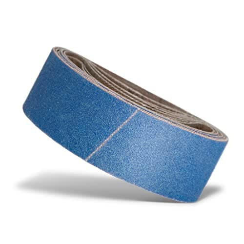Image of MENZER Blue Sanding Belts, 303 x 40 mm, f. Hand Belt Sanders, Zirconium Aluminium Oxide (PU 10) G80