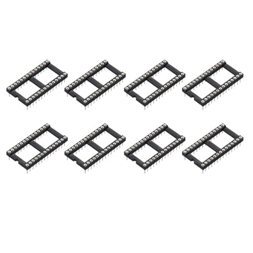Image of sourcing map 8Pcs DIP IC Chip Socket Adapter 28 Round Pin IC Assortment Kit 2.54mm/0.1" Pitch for Breadboard Project, PCB Board Design
