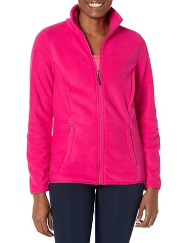 Image of Amazon Essentials Women's Classic-fit Long-Sleeved Full Zip Polar Soft Fleece Jacket (Available in Plus Size), Pink, L