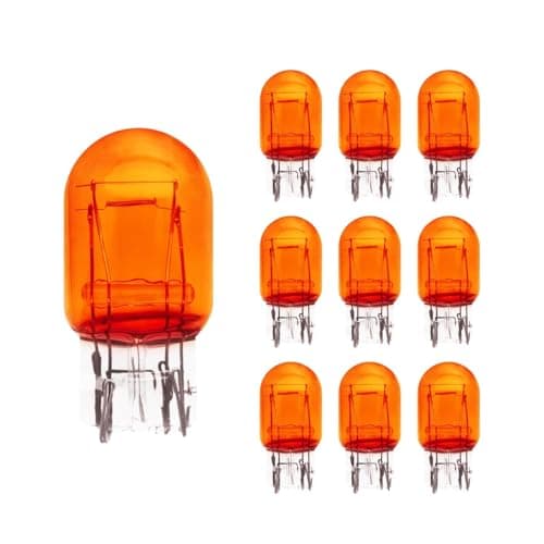 Image of Lanuovx 10x 580A 7443NA W21/5W T20 Car Bulbs Amber Orange 12V 21W 5W Wedge Base W3x16q Dual Filament Halogen Indicator Side Lamp