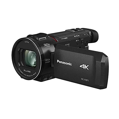 Image of Panasonic HC-VXF1 4K Ultra HD camera large MOS sensor Leica Dicomar lens 24x optical zoom with 25mm wide angle EVF viewfinder HYBRID I.O.S. Black (Renewed)