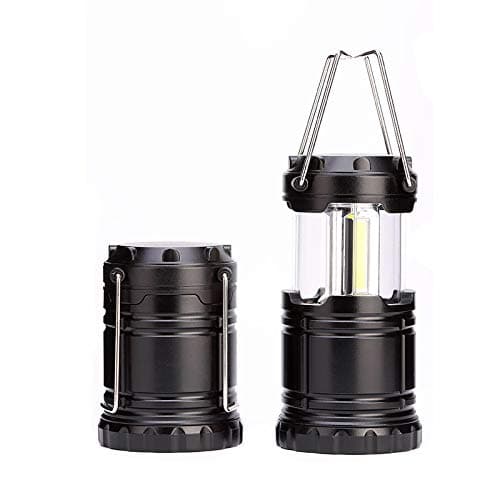 Image of 2 Pack Collapsible Outdoor LED Camping Lantern, Portable Battery Powered Light, Rechargeable Emergency Torch with Foldable Handle for Hurricane, Power Cut, Camping, Hiking, Garden, Shed, Car & Home