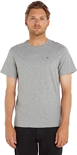 Image of Tommy Jeans Men's Tjm Xslim Jersey Tee Dm0dm04411 S/S T-Shirt, Grey (Lt Grey Htr 038), XXL