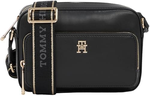 Image of Tommy Hilfiger Women’s Joy Wide Strap Camera Bag, Black (Black), One Size