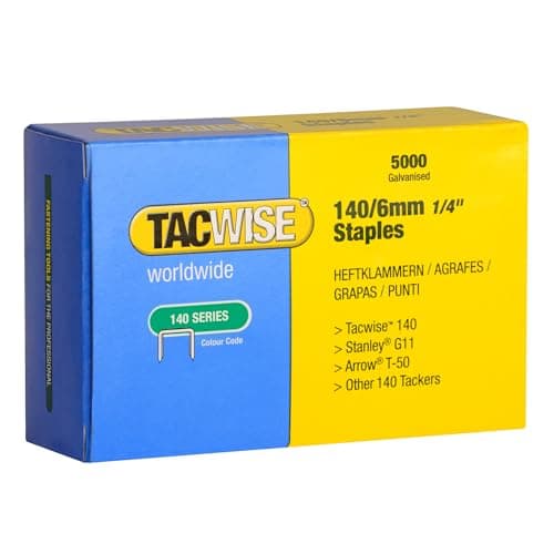 Image of Tacwise 0340 Type 140/6mm Heavy Duty Galvanised Staples, Pack of 5000