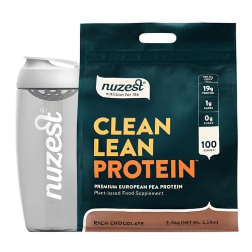 Image of Nuzest Clean Lean Protein 2.5kg Rich Chocolate Vegan Protein Powder + Sports Shaker Bottle