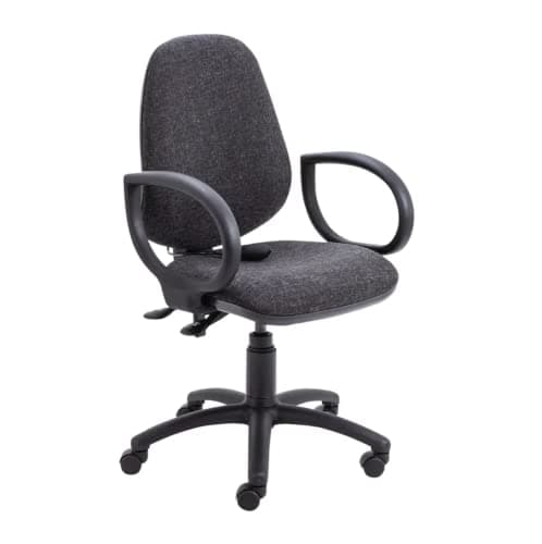 Image of Jemini Intro High Back Posture Chair with Fixed Arms 640x640x990-1160mm Charcoal KF822783