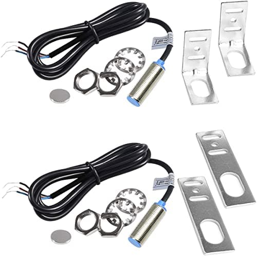 Image of Youmile 2 pcs Inductive Proximity Sensor DC5-30V NJK-5002C Hall Sensor Hall Effect Switch Proximity Sensor NPN 3-Wires Normally Open with Magnet Proximity switch bracket M12
