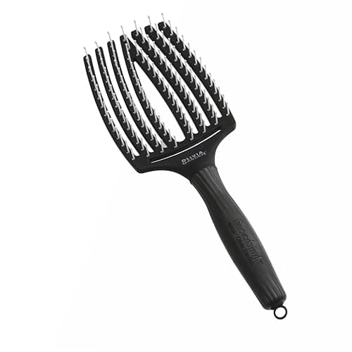 Image of Olivia Garden Fingerbrush - Ionised Nylon Bristles - Large Size - Black