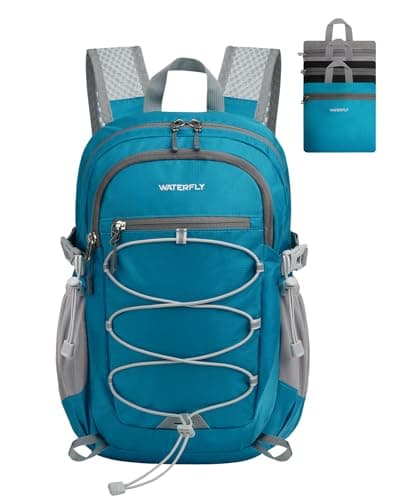 Image of Waterfly Small Foldable Hiking Backpack: 15L Lightweight Rucksack Bag for Men Women Walking Packable Back Pack Water Resistant Daypack for Outdoor Camping Day Pack