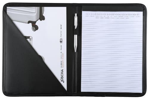 Image of Alassio Savona 30099 Writing Case in DIN A4 Format Business Folder Made of Finetouch Imitation Leather Document Folder in Black, Folder Approx. 31 x 24 x 1.5 cm