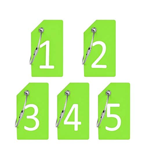 Image of Silicone Luggage Tag with Name ID Card, Digit Number 1-5 Luggage Tags Perfect to Quickly Spot Luggage Suitcase by Ovener, OneSize,Green Tags