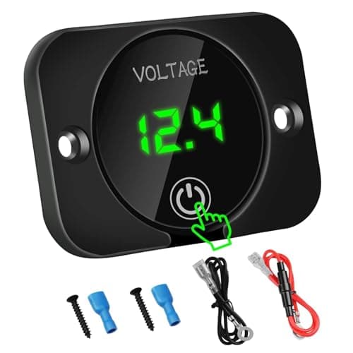 Image of Linkstyle DC 12V 24V Battery Voltage Gauge, Waterproof 5-48V Digital Voltmeter with Battery Monitor, Touch Switch & Reverse Polarity Protection for Car Boat Motorcycle Truck Campervan