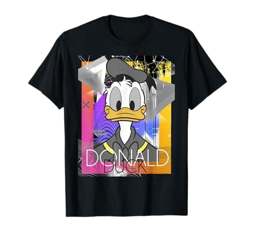 Image of Disney Donald Duck Face Portrait Abstract Background T-Shirt