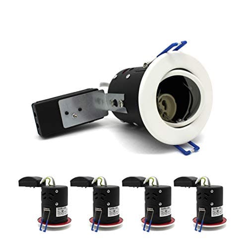 Image of sanlumia 4 X LED Fire Rated Downlight Can GU10 Recessed Ceiling Twist & Lock Interchangeable Tilted Downlight IP20 White