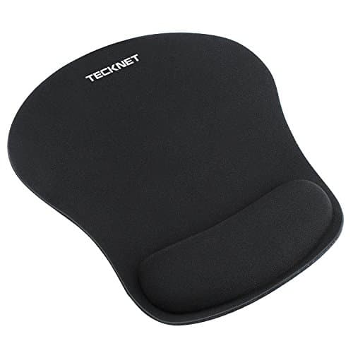 Image of TECKNET Mouse Mat Wrist Support, Ergonomic Mouse Mat with Memory Foam, Mice Pad with Anti-slip Rubber Base, Waterproof Surface Mouse Pad for Computer, Laptop, Office, Home and Travel, Black