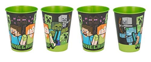 Image of Theonoi 4 x 260ml Kids Tumblers / Choice of Incredibles Spiderman - Batman - Thomas - Mickey / BPA Free Plastic Glass Cups / Gift for Kids (Gamer Green)