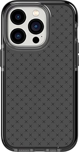 Image of tech21 iPhone 14 Pro Evo Check – Shock-Absorbing & Slim Protective Phone Case with 16ft FlexShock Multi-Drop Protection & Extra Buttons Smokey Black