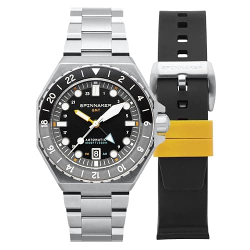 Image of Spinnaker Men's 44mm Dumas Harbour Grey Japanese Automatic Watch with Solid Stainless Steel Bracelet SP-5119-11