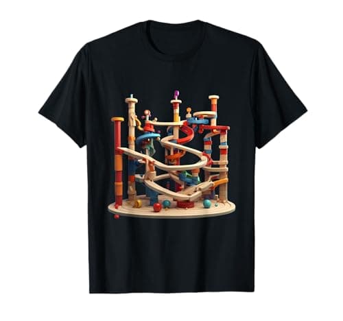 Image of crew neck marble run graphic design tee T-Shirt