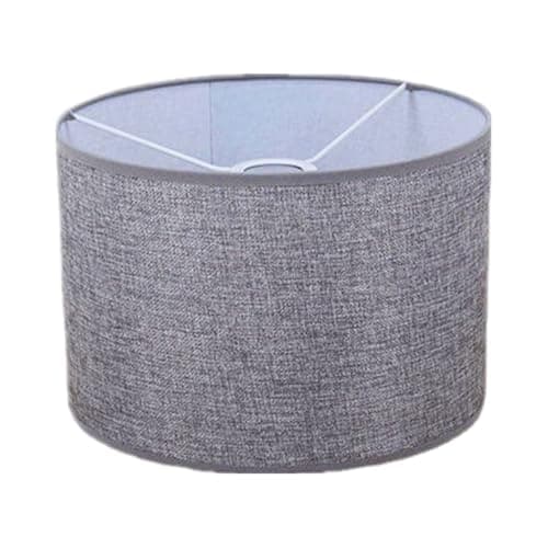 Image of Fabric Lamp Shade Modern Fabric Drum Light Shade for Ceiling Lights Table Lamps and Floor Lamps Pendant Light Shades Ceiling for Living Room Bedroom Cylindrical Shades for Lamp 26x19 cm (Grey)