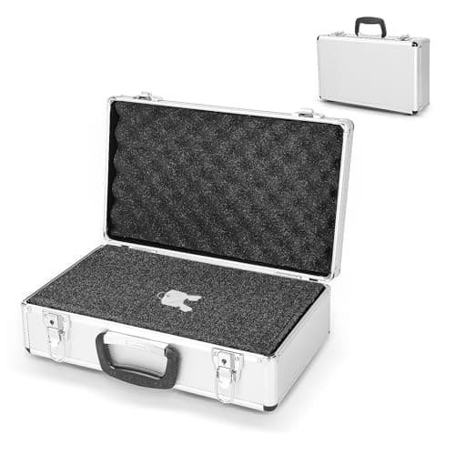 Image of Lockable Large Aluminium Flight Case with Key, Waterproof Camera Storage Box 400x240x125mm - Durable, Portable, and Secure