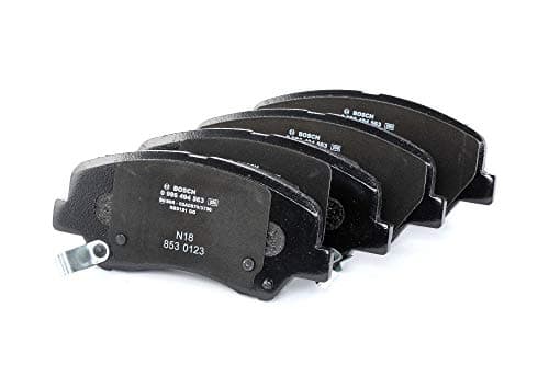 Image of Bosch BP1484 - Brake Pads Car Front Axle - Bosch Quality - Reduced Noise and Dust - ECE-R90 Certified - Copper-Free - 1 Set of 4 Pads