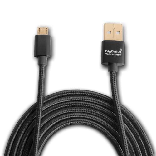 Image of BigBuild Technology BLACK 2-Metre Gold Plated USB Cable for TomTom Start 20, 25, 40, 42, 50, 52, 60, 62 Sat Nav