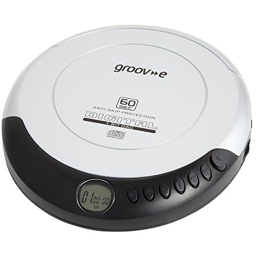 Image of Groov-e RETRO Compact CD Player - Personal Music Player with CD-R & CD-RW Playback - Anti-Skip Protection, Programmable Tracks - Earphones Included - Micro-USB or Battery Powered - Silver