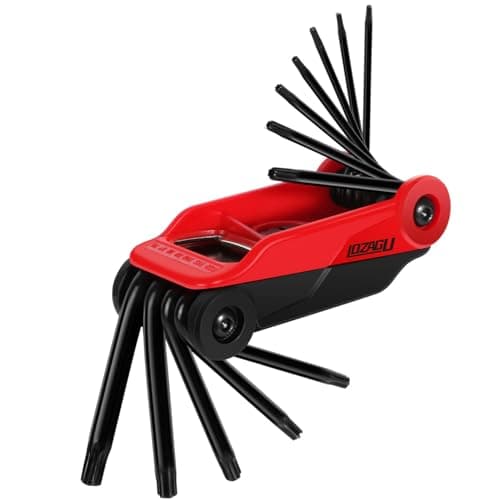 Image of LOZAGU 12PCS Tamper Proof Star Key Set, T6 to T40, Folding Security Torx Key Set