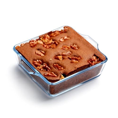Image of NUTRIUPS Borosilicate Glass Oven Dish 12cm Mini Oven Proof Dishes Square Glass Baking Dish Small Casserole Dish (0.4L)