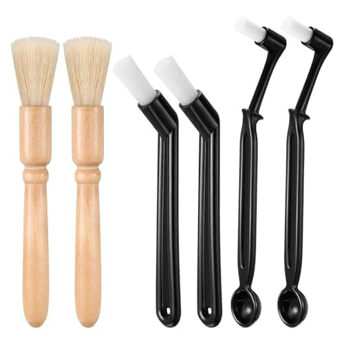 Image of 6pcs Coffee Machine Cleaning Brushes, Machine Cleaning Brush Tool With Spoon, Elbow Brush, Coffee Grinder Clean Brushes with Wood Handle and Soft Bristles, Multi-Purpose