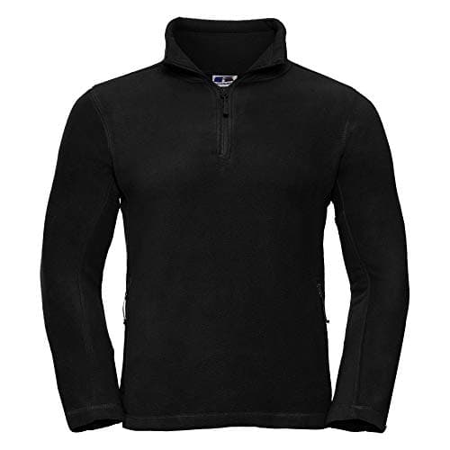 Image of Russell Mens 1/4 Zip Outdoor Fleece Top (M) (Black)