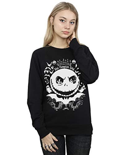 Image of Disney Women's Nightmare Before Christmas Jack The Pumpkin King Sweatshirt Black Medium