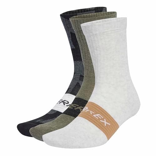 Image of adidas Unisex TERREX MULTI 3 PACK SOCK, Black/Olive Strata/White, 6.5-8