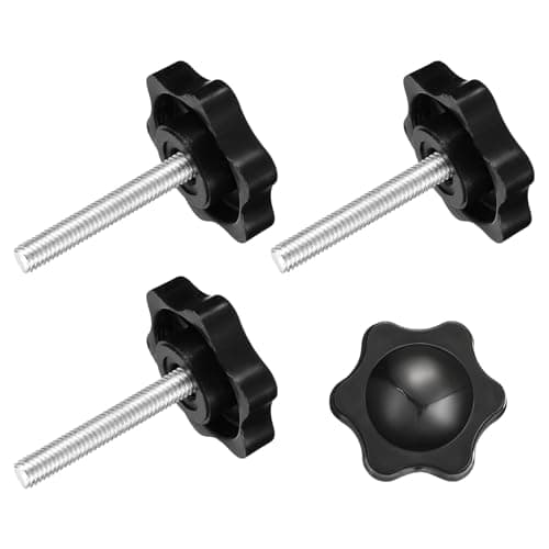 Image of sourcing map 4Pcs Clamping Screw Knob, M5 x 30mm Hex Shaped Star Knob Plastic Grips Hand Tightening Screw Handle for Umbrella Base Mechanical Furniture, 25mm Dia
