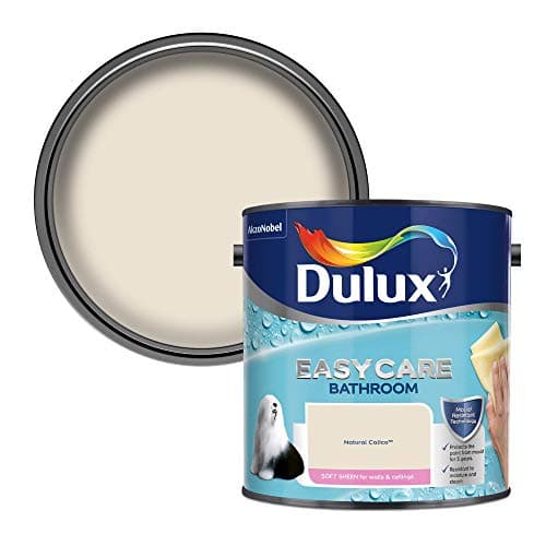 Image of Dulux Easycare Bathroom Soft Sheen Emulsion Paint for Walls and Ceilings - Natural Calico 2.5 litres