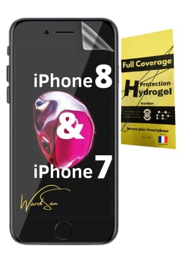 Image of WardSan 3D Hydrogel Screen Protector for Apple iPhone 7 / iPhone 8 Transparent Invisible Film | full protection | Compatible with cases, covers, cases, soft TPU | Glass protector