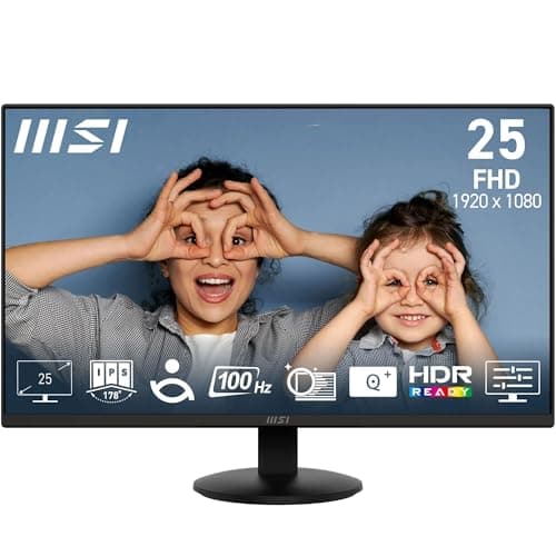 Image of MSI PRO MP252L 24.5-Inch FHD Office Monitor - 1920 x 1080 IPS Panel, 4-Sided Frameless, 100 Hz Refresh Rate, Eye-Friendly Screen, Tilt-Adjustable - HDMI™ 1.4b, DP (1.2a)