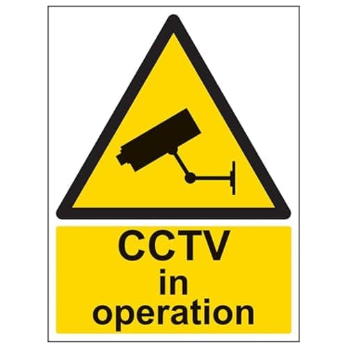 Image of V Safety Warning Cctv In Operation Sign - Portrait - 300mm X 400mm - 1mm Rigid Plastic