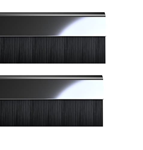 Image of STORMGUARD 02AM0010838CH BDS Cover Clip Bottom of The Door Brush Draught Seal, Chrome, 838 mm, Set of 2 Piece