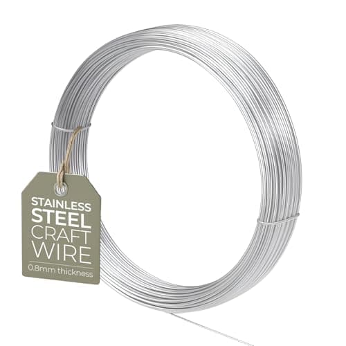 Image of 304 Stainless Steel Wire 0.8mm 20 Gauge 6m (20Ft), DIY Crafts, Artistic Wire for Jewellery Making, Bailing, Sculpting & Bonsai Training, Rust Resistant And Durable Craft Wire in Various Gauges