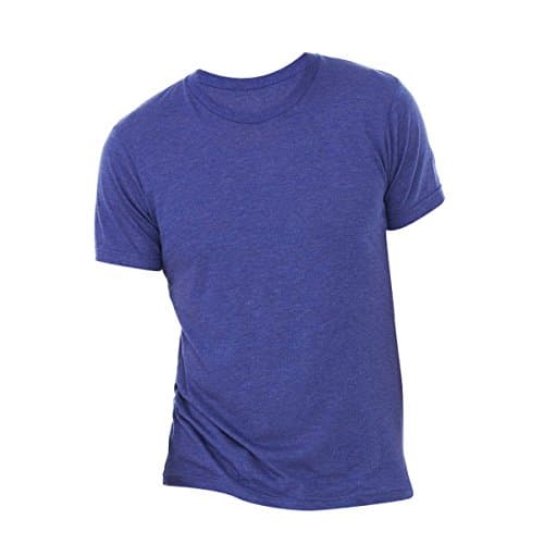 Image of Canvas Mens Triblend Crew Neck Plain Short Sleeve T-Shirt (L) (Navy Triblend)